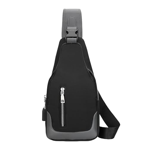 Sling Bag 2025 Daily Mens Shoulder Bag Lightweight Hiking Bag for Men & Women Casual Chest Bag for Travel Trip (Black)